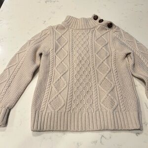 Jacadi Cream Cable Knit Turtleneck Sweater